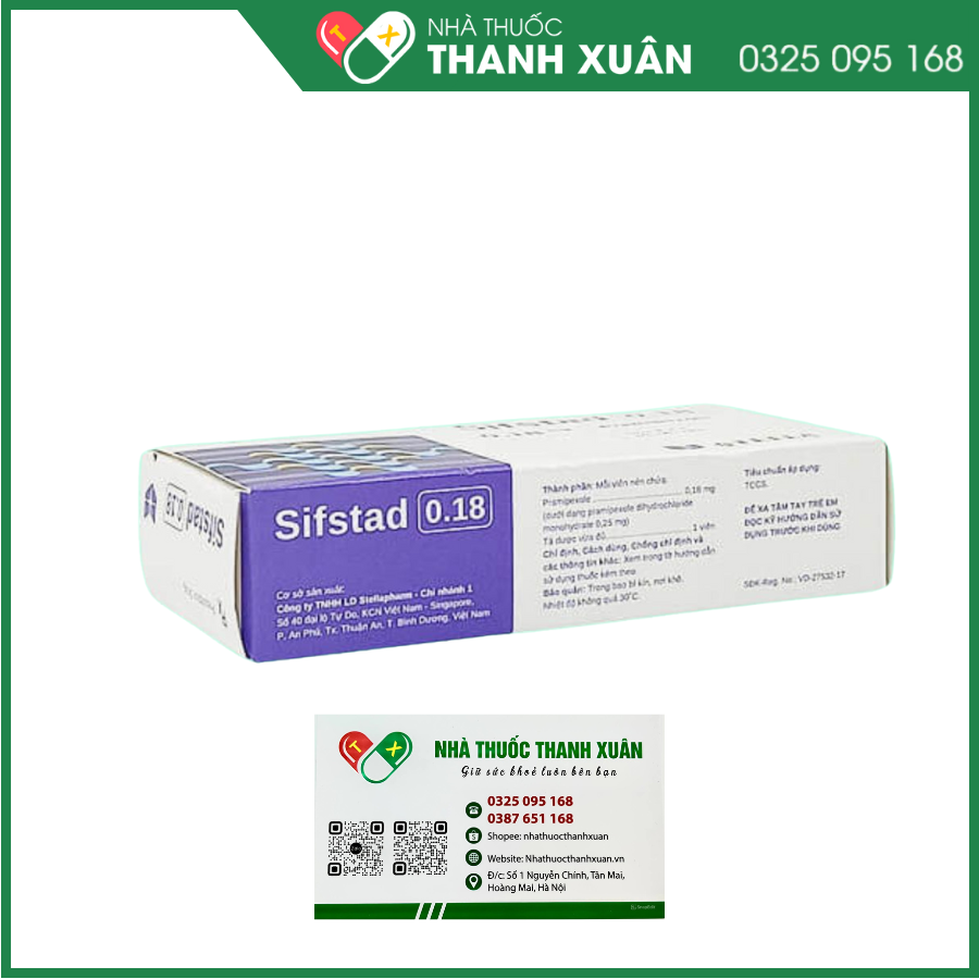 Sifstad 0.18 điều trị Parkinson, hội chứng chân không yên